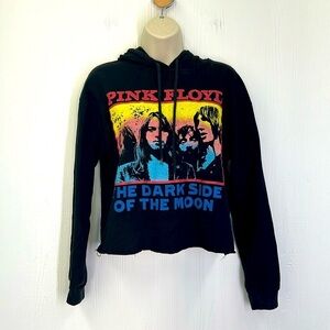 Pink Floyd - The Dark Side Of The Moon Cropped Hooded Sweatshirt Size Small